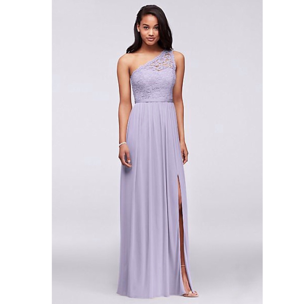 Iris Long One Shoulder Lace Bridesmaid Dress